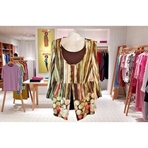 Dress Barn Women's Blouse Top Vertical Stripe Figure Flattering Design Size 1X